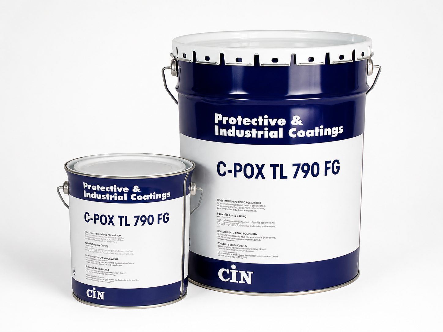 Recubrimiento epóxico grado alimenticio C-POX TL 790 FG: envases de resina y catalizador CIN para depósitos alimentarios